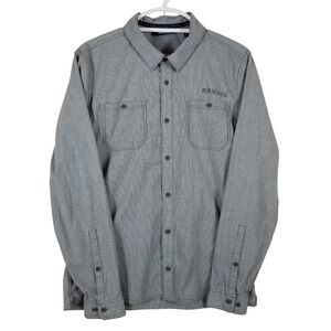 Kuiu Mens Gray Micro Stripe Long Sleeve Button Down Performance Shirt Size M